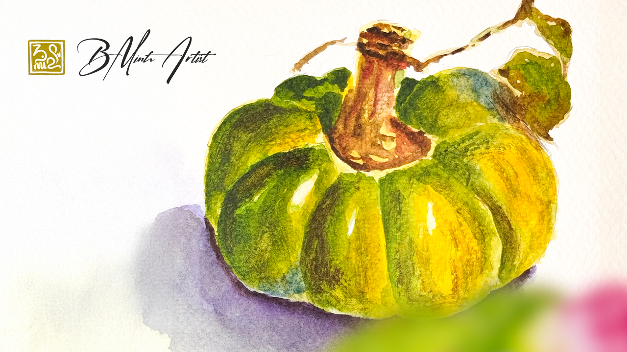watercolor-green-pumpkin