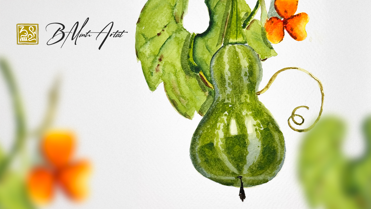 watercolor-bottle-gourd