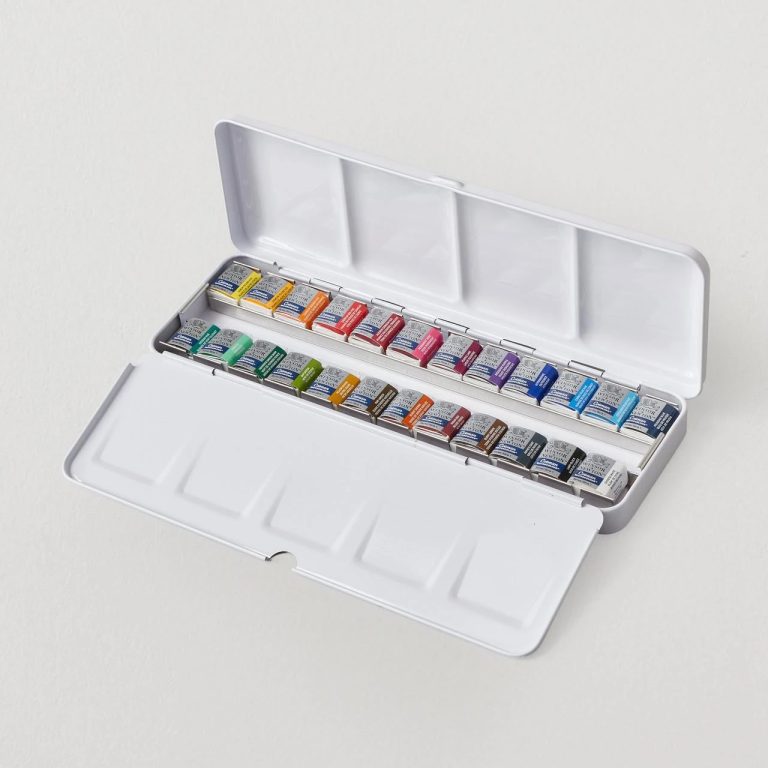 Winsor & Newton Cotman Watercolor Paint Set, 24 Whole Pan Studio Set
